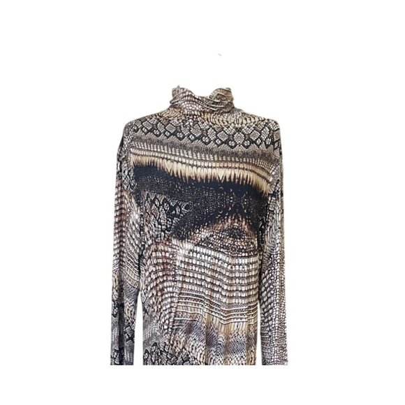 Reiss Long Sleeve Animal Print Maxi Dress XL NWT Draped Statement Cocktail Work - Picture 5 of 14